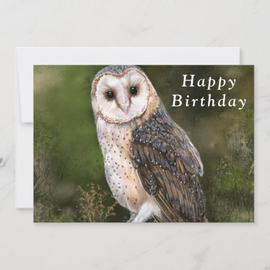 Verjaardag Kaart met Westerne Schuur Uil (Voorkant)