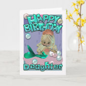 Verjaardag Kaart met zeemeermin (Gele Bloem)