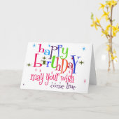 Verjaardag Kaart - Moge uw wensen uitkomen (Gele Bloem)