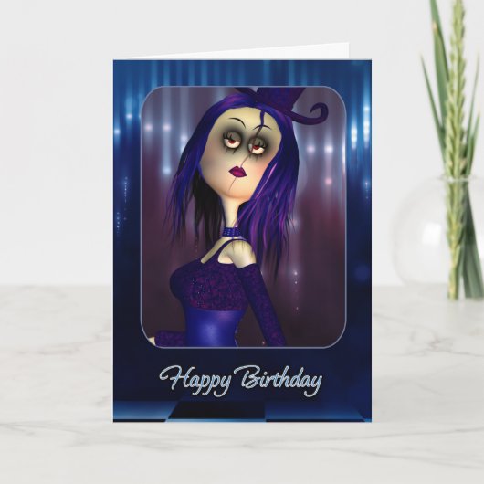 Verjaardag Kaart - Moonies Schattige Rag Doll Goth (Voorkant)
