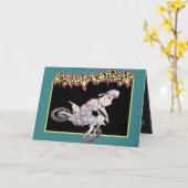 Verjaardag Kaart Motorcross (Gele Bloem)