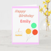 Verjaardag Kaart Naam toevoegen (en leeftijd voor  (Gele Bloem)