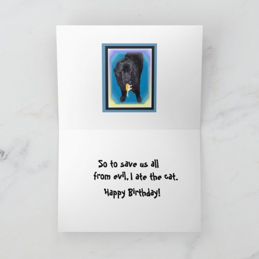 Verjaardag Kaart ~ Newfoundland Dog Humor (Binnen)