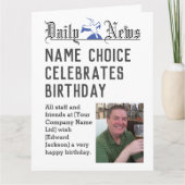 Verjaardag Kaart om te personaliseren met naamkeuz (Voorkant)
