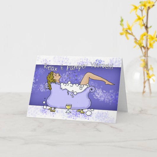 Verjaardag Kaart - Ontspan en verwen jezelf (Gele Bloem)