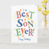 Verjaardag Kaart op basis van Bright Text voor Bes (Gele Bloem)