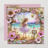 VERJAARDAG KAART ~ Pink Fairy ~ (Voorkant / Achterkant)