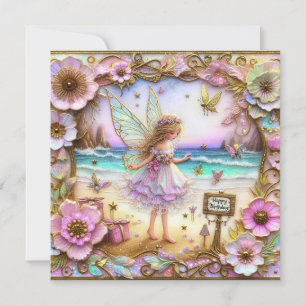 VERJAARDAG KAART ~ Pink Fairy ~