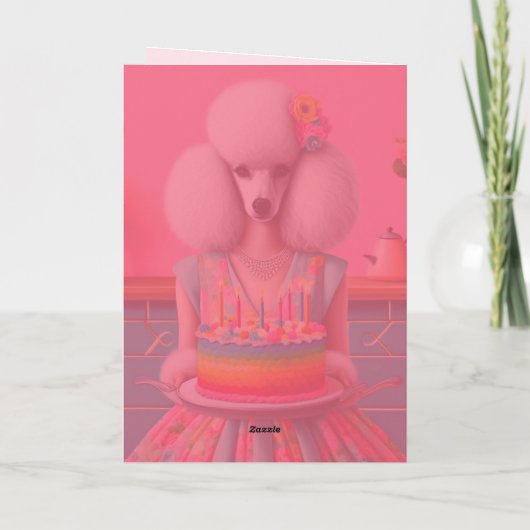 Verjaardag Kaart | Poedel Hond Verjaardagstaart 7  (Achterkant)