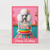 Verjaardag Kaart | Poedel Hond Verjaardagstaart 7  (Voorkant)