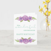 Verjaardag Kaart - Purple Flowers (Gele Bloem)