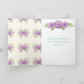 Verjaardag Kaart - Purple Flowers (Binnen)