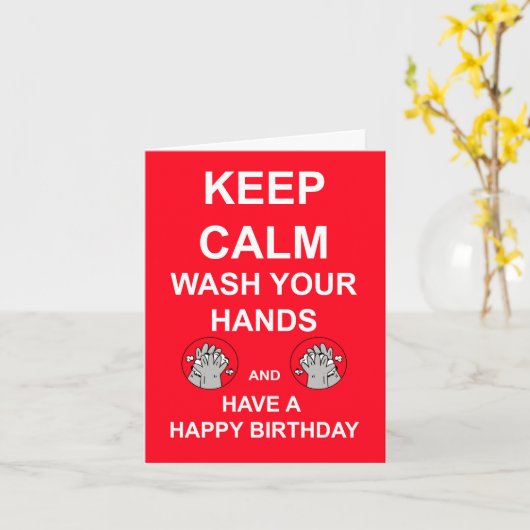 Verjaardag Kaart Quarantine coronaviris Blijf kalm (Gele Bloem)