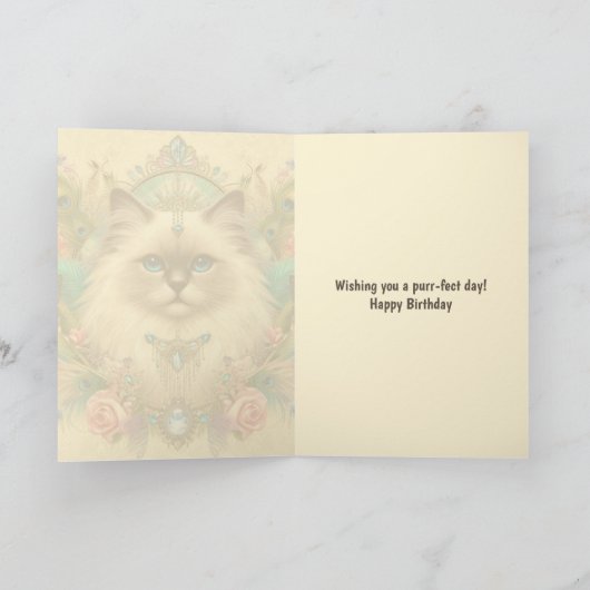 Verjaardag Kaart Ragdoll Wensen u een puur-effect (Binnen)