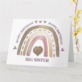 Verjaardag Kaart - Rainbow Hearts Gold Plum (Gele Bloem)