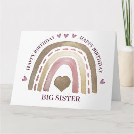 Verjaardag Kaart - Rainbow Hearts Gold Plum