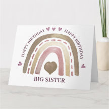 Verjaardag Kaart - Rainbow Hearts Gold Plum