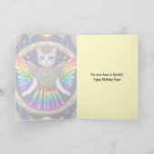 Verjaardag Kaart | Rainbow Pride Angel Cat Sparkle (Binnen)