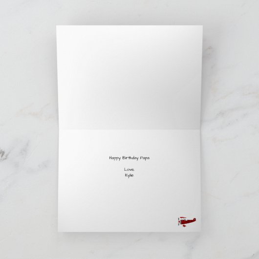 Verjaardag Kaart rood vliegtuig (Binnen)