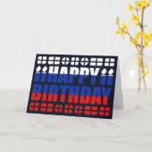 Verjaardag Kaart Russische vlag (Gele Bloem)