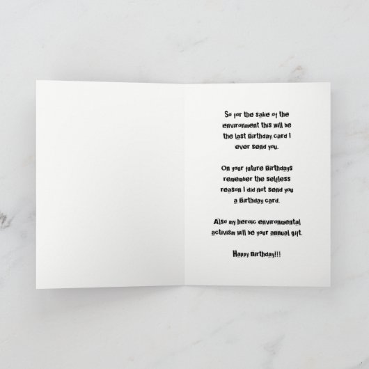 Verjaardag Kaart - Sarcastisch (Binnen)