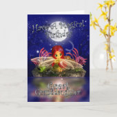 Verjaardag Kaart - Schattige Little Fa (Gele Bloem)