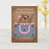 Verjaardag Kaart - Schattigee Cat Purse (Gele Bloem)