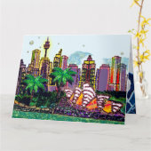 Verjaardag Kaart | Sequin Art City Sydney Australi (Gele Bloem)