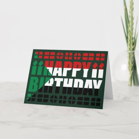 Verjaardag Kaart Soedanese vlag (Voorkant)