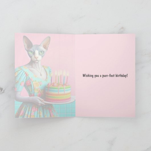 Verjaardag Kaart | Sphynx Cat 6th Verjaardagskaars (Binnen)