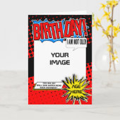 Verjaardag Kaart - Superheld Comic Spoof (Gele Bloem)