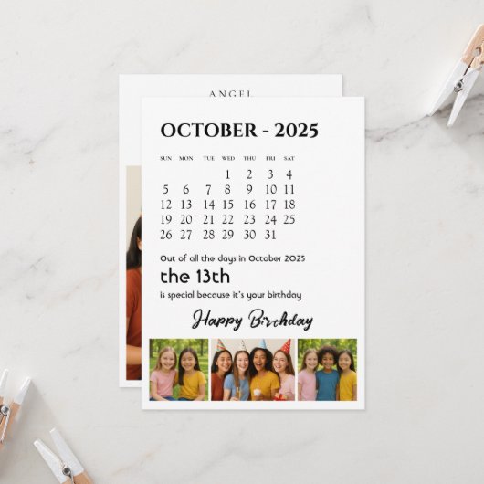 Verjaardag Kaart |  tekst en foto (Voorkant / Achterkant in situ)