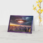 Verjaardag Kaart UFO Boy (Gele Bloem)