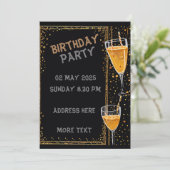 Verjaardag Kaart Uitnodiging (Staand voorkant)