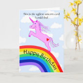 Verjaardag Kaart Unicorn (Gele Bloem)