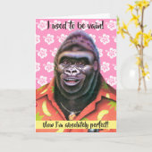 Verjaardag Kaart Vain Gorilla ontwerp. (Gele Bloem)