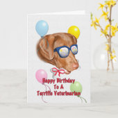Verjaardag Kaart van de dierenarts met Lab Dog (Gele Bloem)