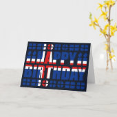 Verjaardag Kaart van de IJslandse vlag (Gele Bloem)