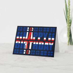 Verjaardag Kaart van de IJslandse vlag