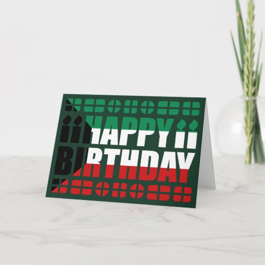 Verjaardag Kaart van de Koeweitse vlag (Voorkant)