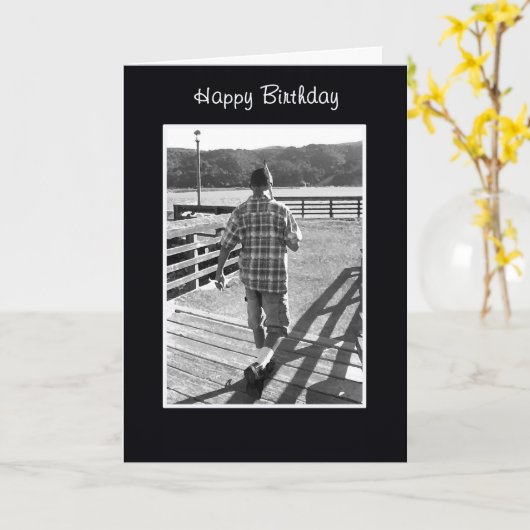 Verjaardag Kaart van Gone Fishin (Gele Bloem)