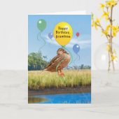 Verjaardag Kaart van kleinzoon met eend en ballonn (Gele Bloem)