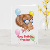 Verjaardag Kaart van kleinzoon met Labrador Dog (Gele Bloem)