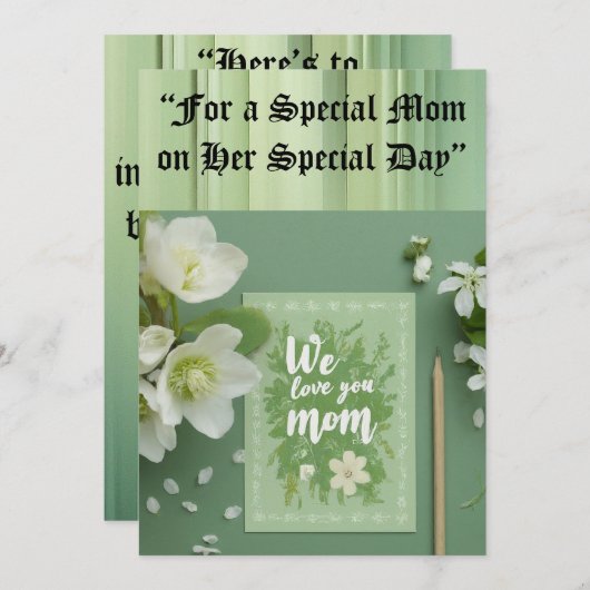 Verjaardag Kaart van mama (Voorkant / Achterkant)