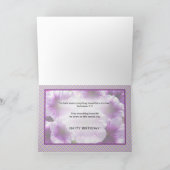 Verjaardag Kaart van nichtje met Paarse petunia's (Binnen)