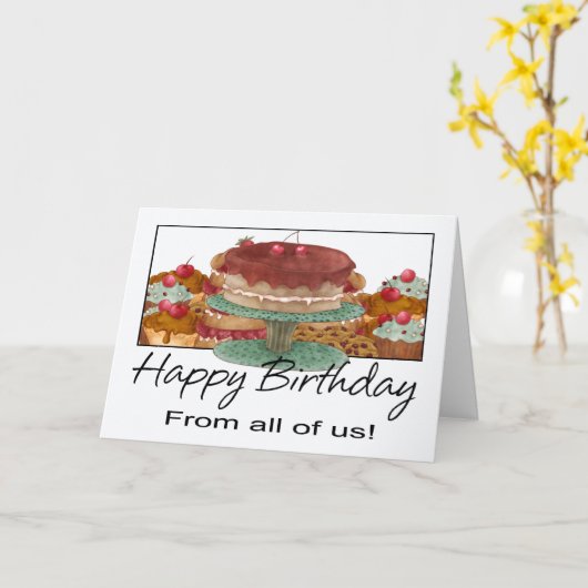 Verjaardag Kaart - Van ons allemaal - Business Bir (Gele Bloem)