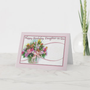 Verjaardag Kaart van schoondochter met bloemen