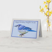 Verjaardag Kaart van schoondochter met Blue Jay Bi (Gele Bloem)