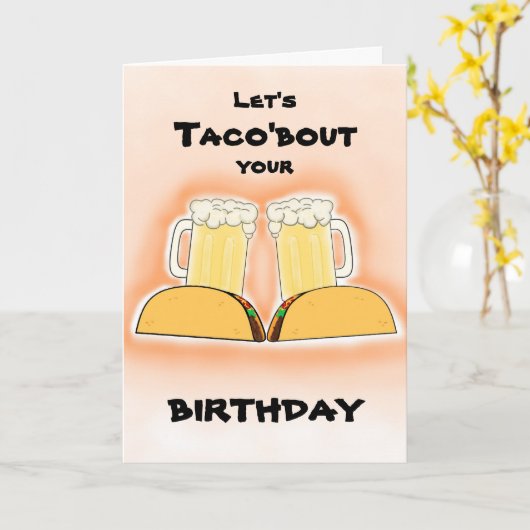 Verjaardag Kaart van Taco en Beer (Gele Bloem)