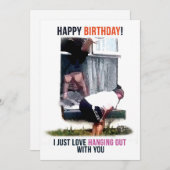 Verjaardag Kaart virale video dames venster vallen (Voorkant / Achterkant)